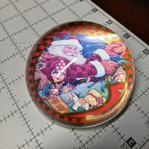 Mary Engelbreit Glass Christmas Paperweight